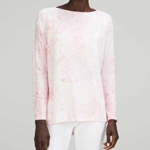 Lululemon Back in Action Long Sleeve Cirrus
Wash White Pink Peony Brier Rose 14